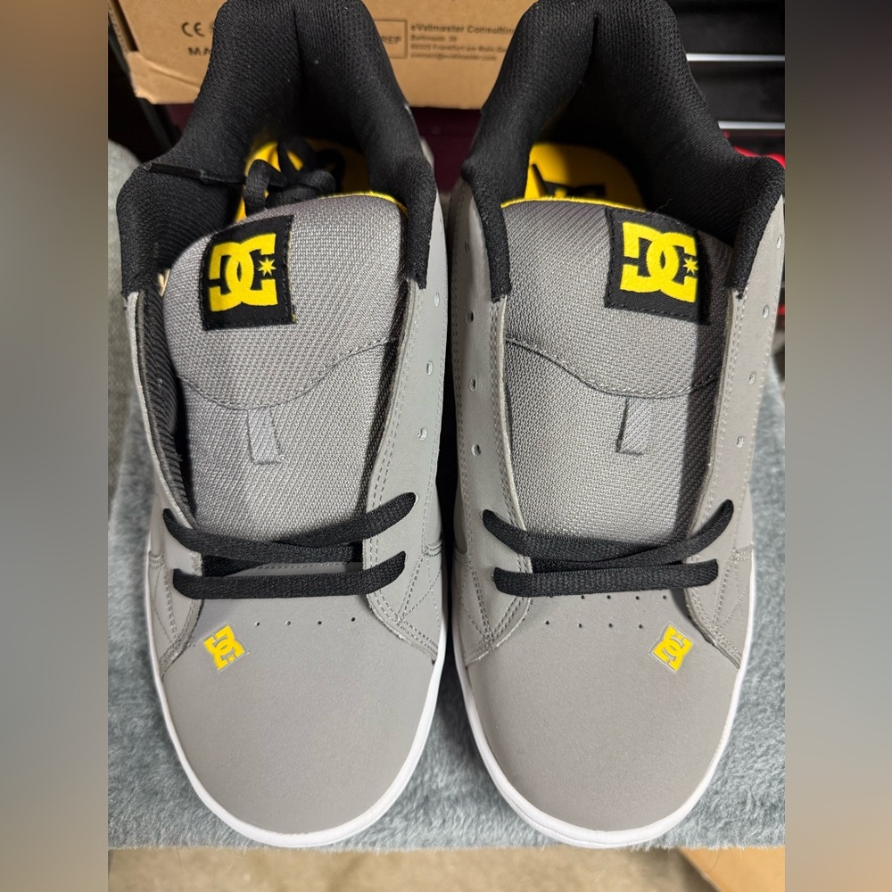 DC Gray Sneakers with Black and Yellow Highlights NWOT